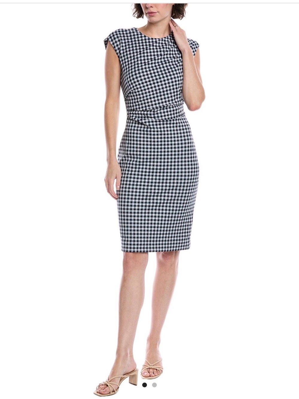 Brooks Brothers Black and White Gingham Sheath Dress